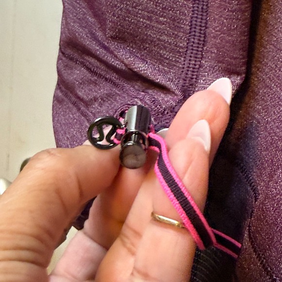 Lululemon Plum Purple Heathered Tank Top Built-in Bra Adjustable Hem Sz 10 Gym # - Picture 8 of 14